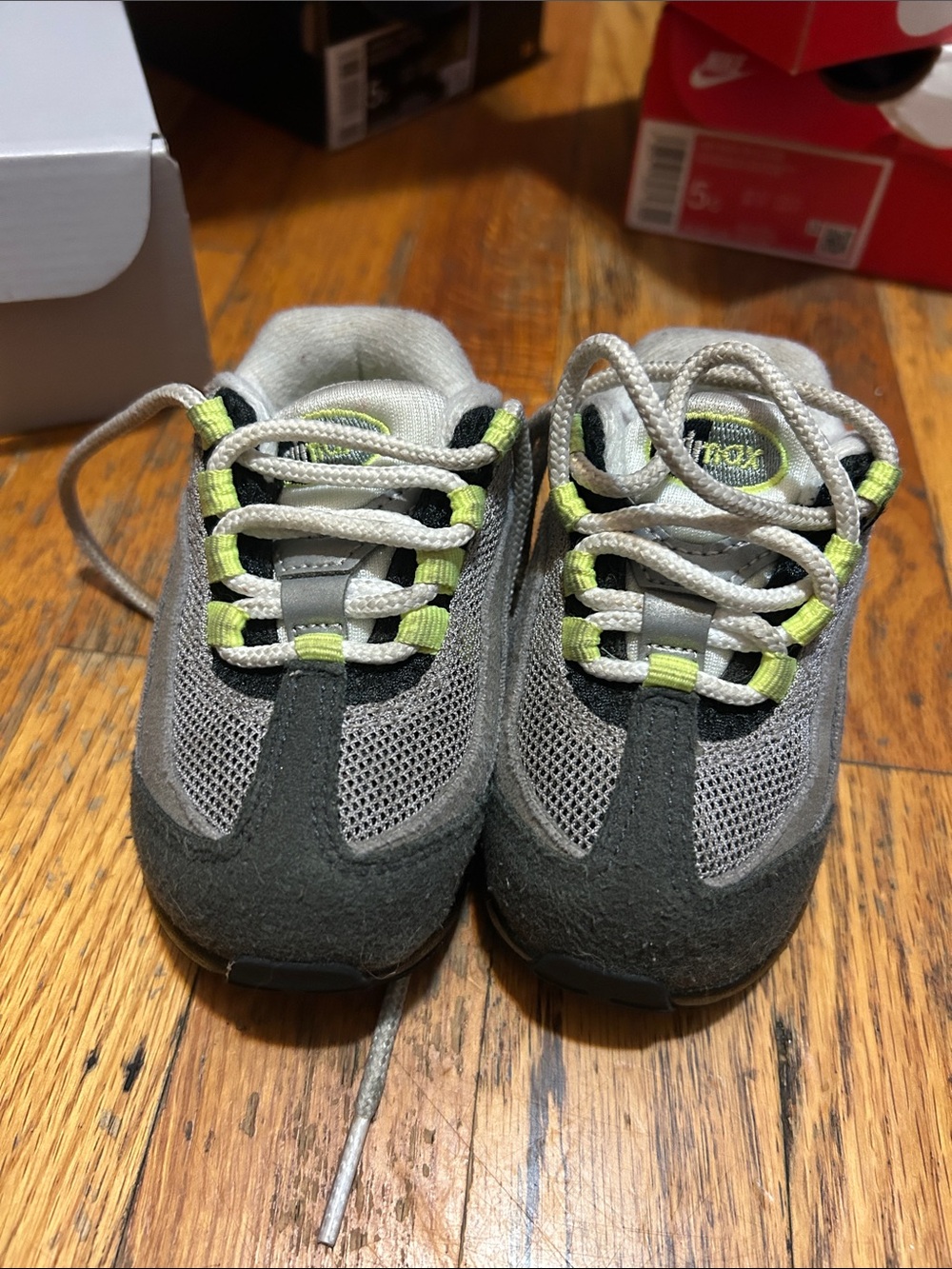 Nike Kids Gray and Lime Green Toddler Sneakers